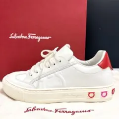 美品⭐️サルヴァトーレフェラガモ ガンチーニ レインボー レザー 白 23cm