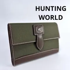 HUNTING WORLD 三つ折り財布 カーキ ブラウンのサムネイル