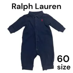 ラルフローレン　Ralph Lauren 長袖ロンパース ネイビー　60 3M