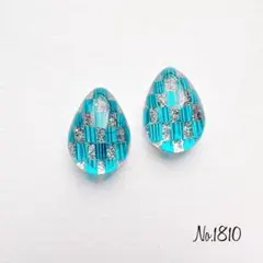 No.1810 ブルー レジンピアス レジンイヤリング ハンドメイドアクセサリー