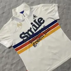●ルコックスポルティフゴルフ●モックネックシャツ L ホワイト系 白系 半袖