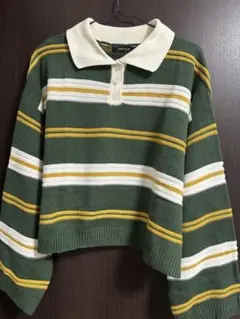 CHIP CLIP ストライプポロニット