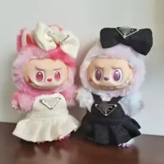 【新品未使用】ラブブ labubu ぬい服 着せ替え 白 ドレス リボン付き