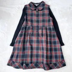 【極美品】ザスコッチハウス ワンピース セットアップ 130 チェック 赤 黒