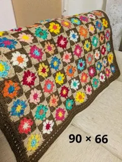 Amazon.co.jp: ブランケット 黒④ マルチカバー グラニースクエア かぎ