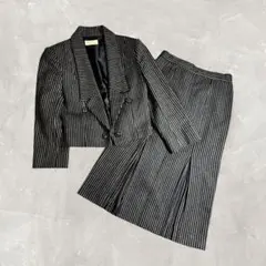 セットアップ スカート 細身 昭和レトロ バブリー vintage ストライプ