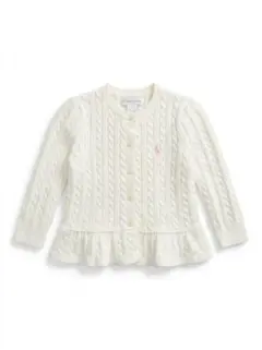 ラルフローレン【ほぼ未使用美品】 キッズカーデガン／12M　白