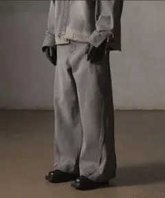 GRANCY ジップデザインバギーデニムパンツ/Sサイズ