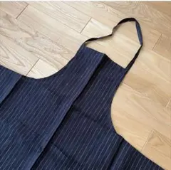 最終価格　新品未使用　fog linen work ストライプ柄 エプロン 紺色のサムネイル