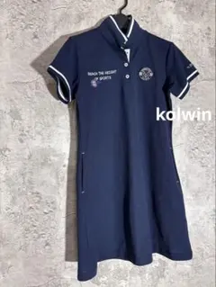 ☘️kolwin 刺繍ロゴ スポーツウェア 膝丈ポロシャツワンピース ゴルフウェア