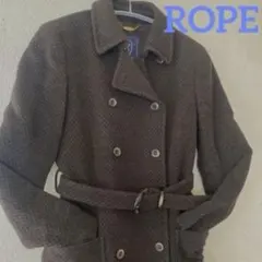 ロペROPE ロングコート ブラウン×黒 サイズ7