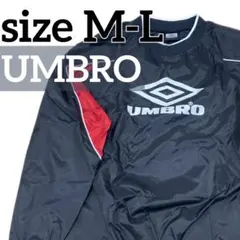 【UMBRO】アンブロ ピステ トップ デサント製 M-L ブラック デカロゴ
