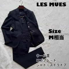 LES MUES✨セットアップ　ウール混　シャドーストライプ柄　グレー　Y5