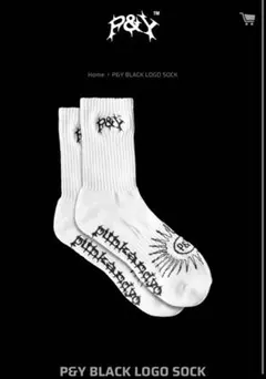 punkandyo ソックス　P&Y BLACK LOGO SOCK 靴下