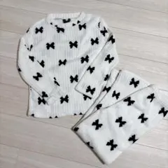 リボン柄 ルームウェア モコモコ パジャマ