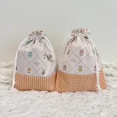 給食袋✳︎コップ袋✳︎巾着袋✳︎入園入学✳︎花柄✳︎ハンドメイド