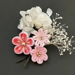 ドール用 和色葡萄色花びら 髪飾り パープル リカちゃん 着物 振袖 紫