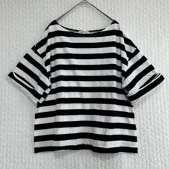 グローバルワーク♦︎ボーダーTシャツ 半袖 カットソー 白黒 ワイド S