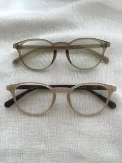 ベージュ ピンク 伊達メガネ nico and... JINS