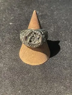 フリーメイソン　カレッジリング　S925 シルバーメッキ　17号〜