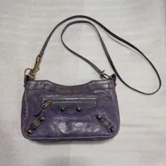 パープルレザーバッグ