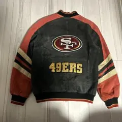 激レア　NFL 49ERS 本革スエード　スタジャン　レザージャケット　刺繍のサムネイル