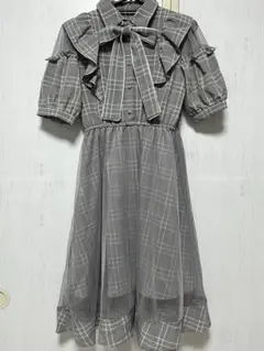 INGNI チェック柄フリルワンピース M