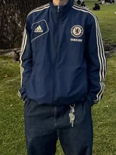 adidas Chelsea ナイロンジャケット ネイビー