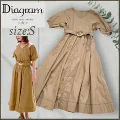 Diagram ダイアグラム ワンピース ドレス Aライン フレア ベージュ S