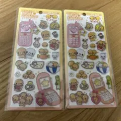 なっとうちゃん　平成はっぴーフォン　２枚セット　シール　平成　ハッピーフォン　①