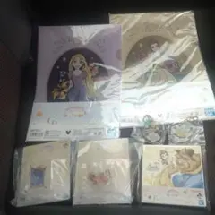 一番くじ　ディズニープリンセス　ラプンツェル　美女と野獣チャームフィギュアボード