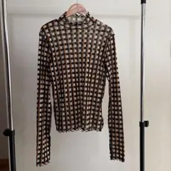 チェック柄シースルートップス　 wclosetのサムネイル
