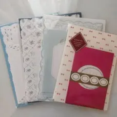 レターセット 4種 レース 花柄 リボン
