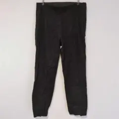 美脚ストレッチ 綿 テーパードパンツ 春秋冬 黒 カジュアル L アンクル丈