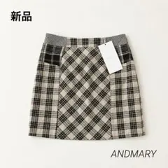 新品　andmary Anna check skirt M ベージュのサムネイル