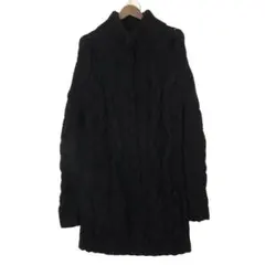 DOLCE&GABBANA ドルガバ ケーブルニットコート 黒　ロング丈　L