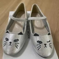 グローバルワーク　猫デザインバレーシューズ　キッズ17センチ