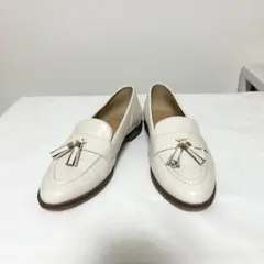 TODSトッズ アイボリーバインダーカーフドライビングスクエアローファー38 TODSトッズ アイボリーバインダーカーフドライビングスクエア