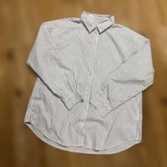 【GU】メンズ ストライプシャツ 長袖