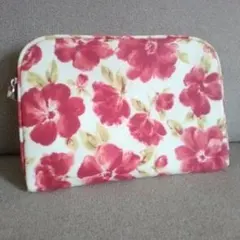ローラアシュレイ　ポーチ　花柄　赤