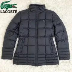 美品　ラコステ　ダウンジャケット　コート　メタルロゴ　キルティング　黒　XL