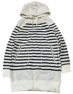 BURBERRY BLUE LABEL ロングボーダー スリーブロゴ パーカー