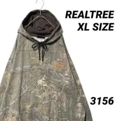 REALTREE リアルツリー パーカー カモフラ XL プリントロゴ