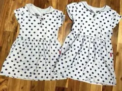 RAG MART 水玉セーラー襟ワンピース 110cm 120cm 2点セット