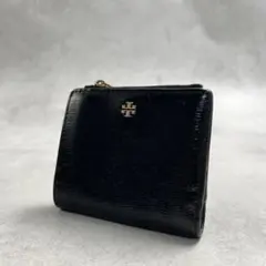 TORY BURCH ブラック レザー レディース 折り財布 9163