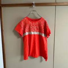 zB1450【XXL】Rejoove Tシャツ/カットソー レース 半袖 赤のサムネイル