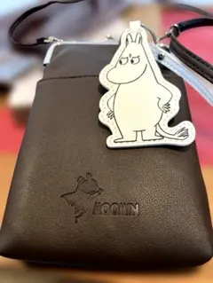 ムーミン　がま口スマホショルダーバッグ　バッグチャーム付き