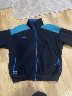 90s USA製Columbia フリースジャケット ブラック/ターコイズ