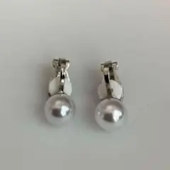 シンプル パール ドロップ クリップ イヤリング 上品 痛くなりにくい