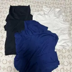 ユニクロHEATTECH アンダーシャツ 3枚セット Sネイビーホワイトブラック